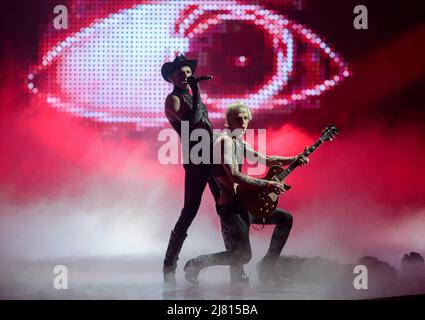 Torino, Italia. 11th maggio 2022. Achille Lauro (Stripper) San Marino durante il Concorso Eurvision Song 2022, seconda Semifinale - prova di vestito il 11 maggio 2022 a pala Olimpico a Torino. Photo Nderim Kaceli Credit: Independent Photo Agency/Alamy Live News Foto Stock