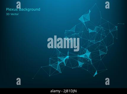 Linee e punti di connessione vettoriali. Connessione di rete globale. Sfondo astratto geometrico connesso Illustrazione Vettoriale