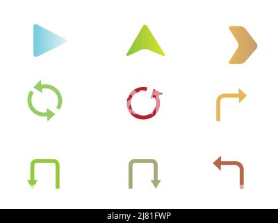 Icona freccia impostata Foto Stock