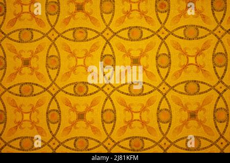 Piastrelle a pareti geometricamente modellate in design islamico, Qasr al Watan, il palazzo presidenziale degli Emirati Arabi Uniti, Abu Dhabi, Emirati Arabi Uniti Foto Stock