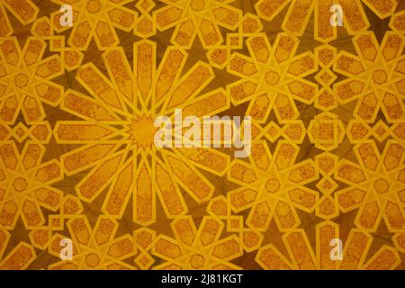 Piastrelle a pareti geometricamente modellate in design islamico, Qasr al Watan, il palazzo presidenziale degli Emirati Arabi Uniti, Abu Dhabi, Emirati Arabi Uniti Foto Stock