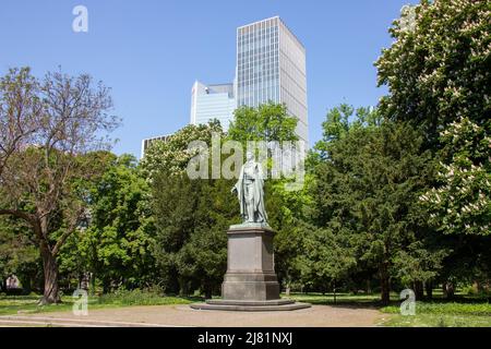 Monumento Friedrich Schiller, parco Taunusanlage, Francoforte sul meno, Assia, Germania Foto Stock