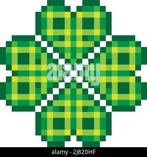 immagine vettoriale di clover pixel art. immagine clover o clip art Illustrazione Vettoriale