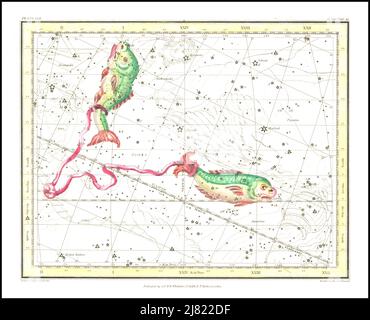 Alexander Jamieson - Pesci il pesce - piatto 22 da un atlante celeste comprendente una esposizione sistematica dei cieli - 1822 Foto Stock