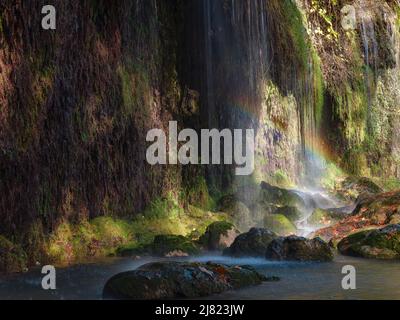 Cascate di Kursunlu magiche ad Antalya, Turchia. Kursunlu selalesi. La cascata Kurshunlu si trova a 19 km da Antalya, Turchia. Foto Stock