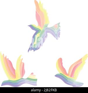 Arcobaleno uccello di libertà.il simbolo è LGBT. Vettore eps 10 Illustrazione Vettoriale