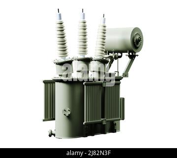 trasformatore isolato su sfondo nero modello 3d Foto Stock