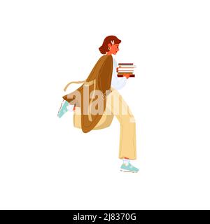 Cartoon piano che esegue carattere studente, gestione del tempo e concetto di illustrazione vettoriale istruzione Illustrazione Vettoriale