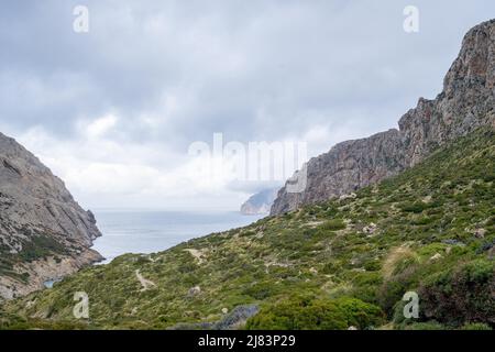 Cala Boquer vicino Port de Pollenca, Maiorca, Isole Baleari, Spagna Foto Stock
