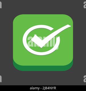 segno di spunta,segno di spunta,sì,icona voto,colore verde Illustrazione Vettoriale