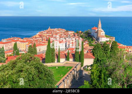 Pirano, Istria, Litorale, Slovenia, Europa Foto Stock