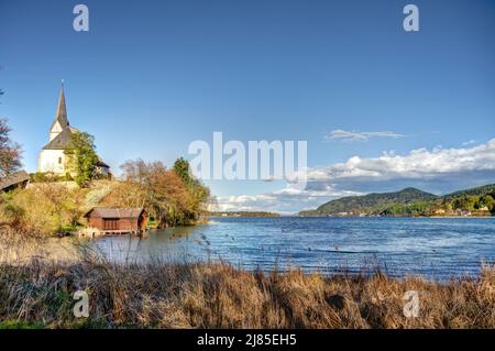 Maria Worth, Austria, immagine HDR Foto Stock