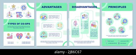 Modello di brochure verde per i co-op aziendali Illustrazione Vettoriale