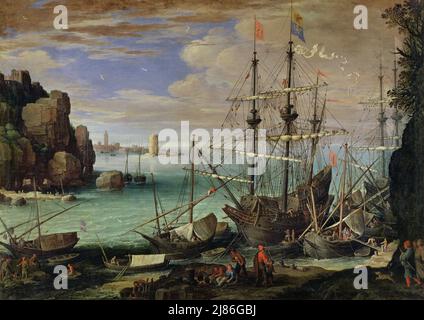 San Cristoforo (panel) di bouts, Albrecht (1451/55-1549); Galleria e Museo Estense, Modena, Italia; Tedesco, fuori copyright. Foto Stock