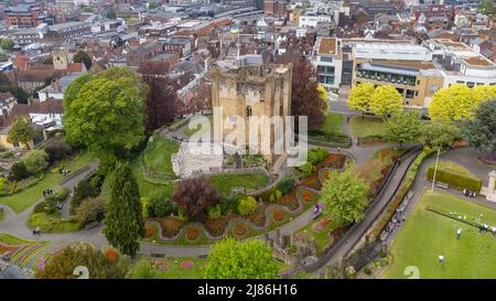 Veduta aerea del Castello di Guilford, Surrey, Inghilterra Foto Stock