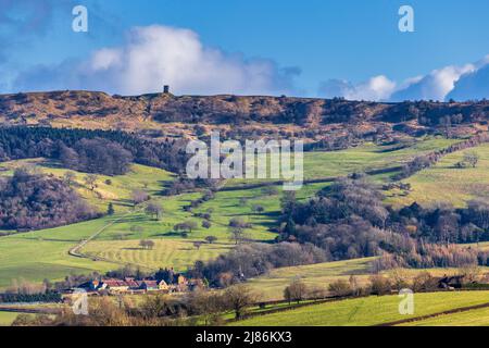 Folly di Parson su Bredon Hill, Cotswolds, Worcestershire, Inghilterra Foto Stock