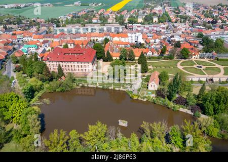 Barokni zamek Libochovice (nar. Kulturni pamatka), Ustecky kraj, Ceska republika / castello barocco Libochovice (punto di riferimento culturale nazionale), Repubblica Ceca Foto Stock