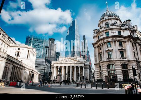 Bank, Londra, vuota durante il Covid-19 Pandemic nel febbraio 2021 Foto Stock