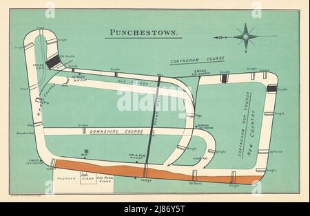 Punchestown racecourse Irlanda. Incontro tra Kildare e National Hunt. MAPPA BAYLES 1903 Foto Stock