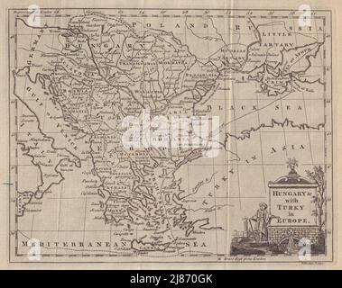 Ungheria &c con Turky in Europa. Balcani Grecia Ucraina. KITCHIN 1782 vecchia mappa Foto Stock