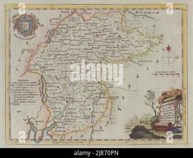 Westmoreland tratto dalle migliori autorità. Mappa della contea. Thomas Kitchin c1764 Foto Stock