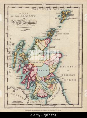 Una mappa delle contee della Gran Bretagna del Nord. Scozia. BAYER / ARMSTRONG 1794 Foto Stock