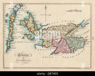 Contea di Inverness. Inverness-shire. BAYER / ARMSTRONG 1794 vecchia mappa antica Foto Stock