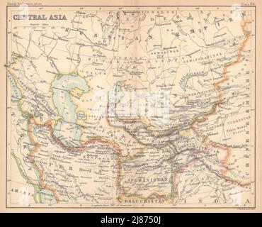 Asia centrale. Persia Afghanistan Khiva Bokhara. BARTOLOMEO 1888 vecchia mappa Foto Stock