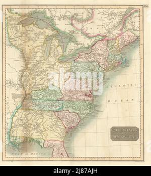 " Stati Uniti d'America". THOMSON. 16 membri. West & East Florida 1817 mappa Foto Stock