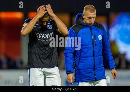 EINDHOVEN, PAESI BASSI - MAGGIO 13: Johnatan Opoku di De Graafschap dopo l'olandese Keukenkampioendivisie - Playoff - Round 1 Match tra FC Eindhoven e De Graafschap allo stadio Jan Louwers il 13 maggio 2022 a Eindhoven, Paesi Bassi (Foto di Rene Nijhuis/Orange Pictures) Credit: Orange Pics Live News BV/Alamy Foto Stock