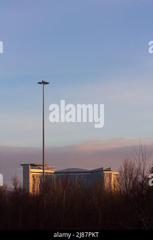 Il nuovo ospedale di Glasgow all'alba Foto Stock