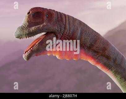 Opere d'arte di Mamenchisaurus Foto Stock