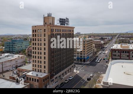 Edificio storico della cache Valley Bank a Ogden, Utah Foto Stock