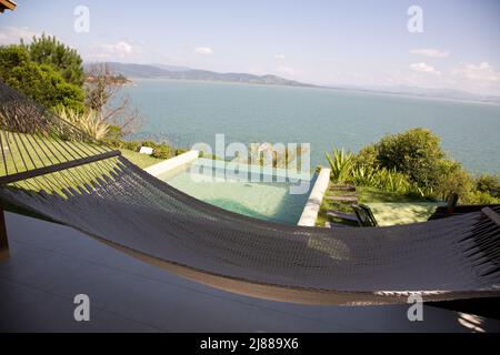 Ponta dos Ganchos Eco Resort, una struttura Relais & Chateau a Governador Celso Ramos, Santa Catarina, Brasile Foto Stock