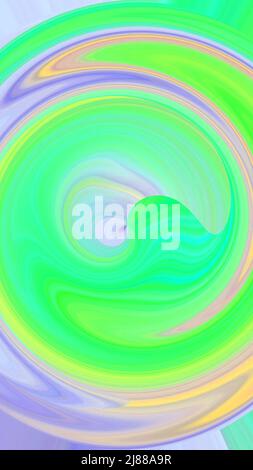 Forma sferica con motivo colorato sfocato astratto. La palla di fuoco astratta in sfocatura. Layout verticale per le storie di Insta Foto Stock