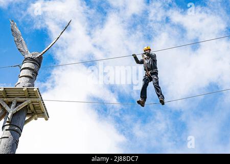 Parco di arrampicata a Fräkmüntegg, vicino alla città di Lucerna, Svizzera Foto Stock