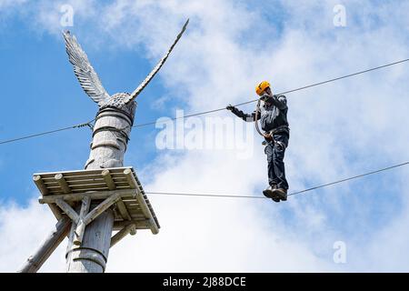 Parco di arrampicata a Fräkmüntegg, vicino alla città di Lucerna, Svizzera Foto Stock