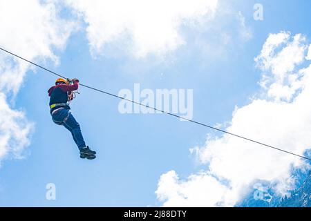 Parco di arrampicata a Fräkmüntegg, vicino alla città di Lucerna, Svizzera Foto Stock