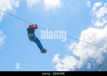 Parco di arrampicata a Fräkmüntegg, vicino alla città di Lucerna, Svizzera Foto Stock