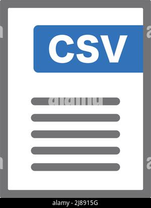 Icona file CSV. CSV utilizzato per l'esportazione e l'importazione. Vettore. Vettore modificabile. Illustrazione Vettoriale