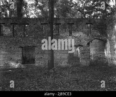 Rovine di presunta missione spagnola. Costruzione tabby. St. Marys, Georgia. Foto Stock