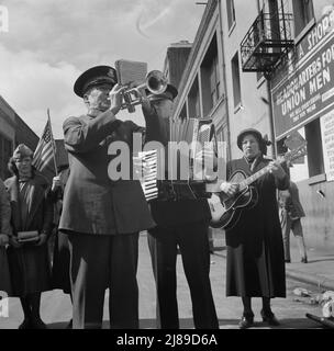 Trio. L'Esercito della salvezza, San Francisco, California. Foto Stock