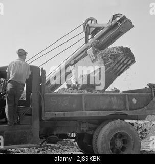 Washington, D.C. preparando il terreno per la costruzione di edifici di emergenza su Independence Avenue. Foto Stock