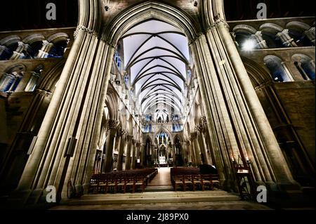 Die gotische Kathedrale, der Nidorosdom in Trondheim, von Innen Foto Stock