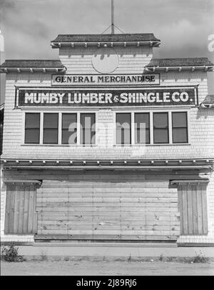 Ufficio e negozio aziendale, che si è chiuso quando mulino chiuso nel 1938. Western Washington, Grays Harbor County, Malone, Washington. Foto Stock