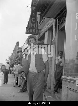 Washington, D.C. Panhandler su 7th Street, N.W.. Foto Stock