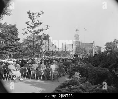 Washington, D.C. udienza agli esercizi di inizio alla Howard University. Foto Stock