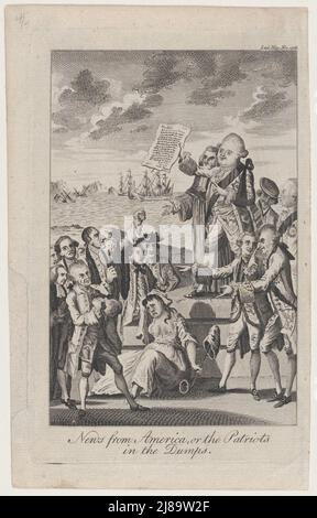 Notizie dall'America, o i Patrioti nelle discariche, 1 dicembre 1776. Foto Stock