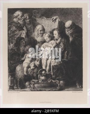 La Sacra Famiglia, dopo Giacobbe Jordaens, 1871. Foto Stock