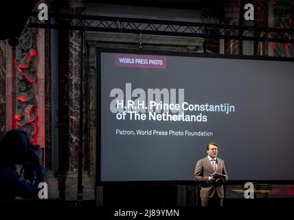 Amsterdam, Paesi Bassi, 14th maggio 2022. 2022-05-14 17:04:33 AMSTERDAM - il Principe Constantijn durante la presentazione del Concorso Mondiale Stampa Foto 2022. Il concorso annuale premia fotoreporter e fotografi documentari per le migliori foto e storie visive realizzate nell'ultimo anno. KOEN VAN WEEL netherlands out - belgium out Credit: ANP/Alamy Live News Credit: ANP/Alamy Live News Foto Stock